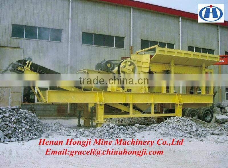 High efficiency portable crushing plant for mining industry