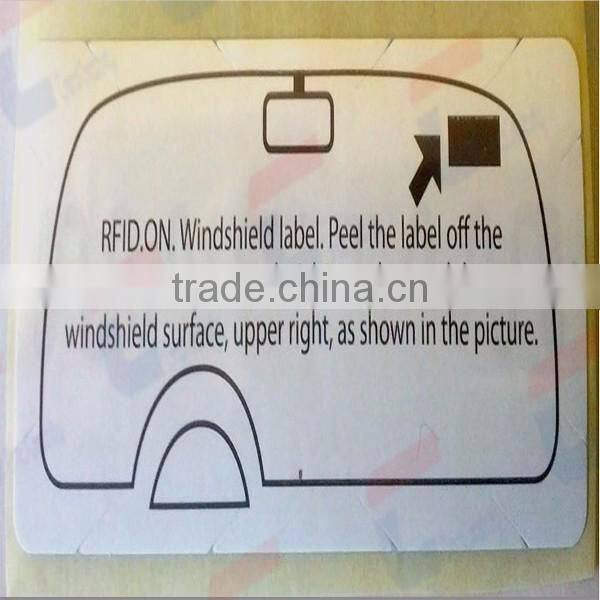 Hot sell RFID UHF windshield tag with alien H3 for long reading distance