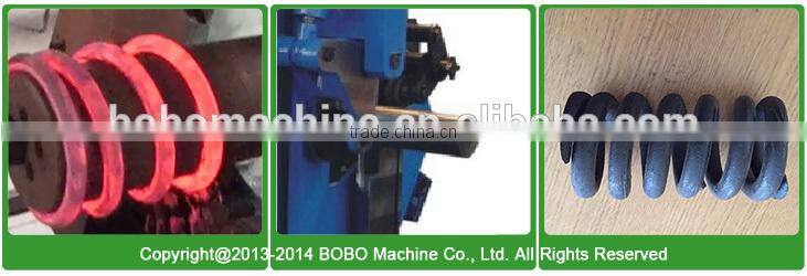 Hot winding a large coil spring machine