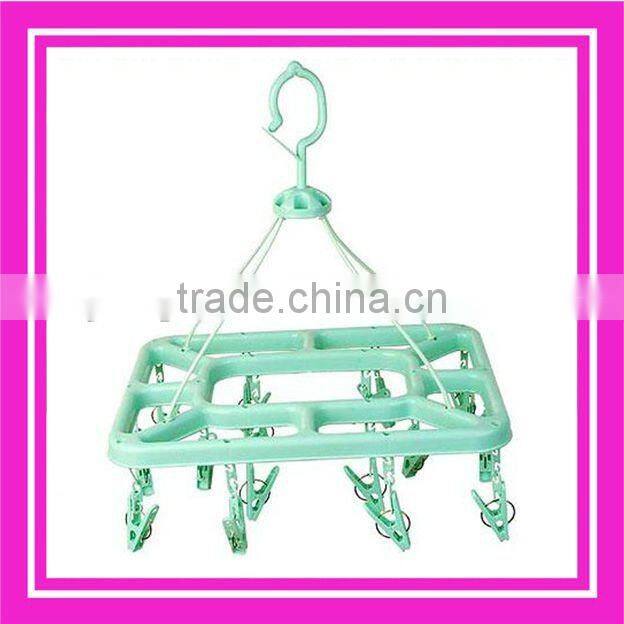 10 clips plastic clothes peg hanger rack clothes hanger in oval shape