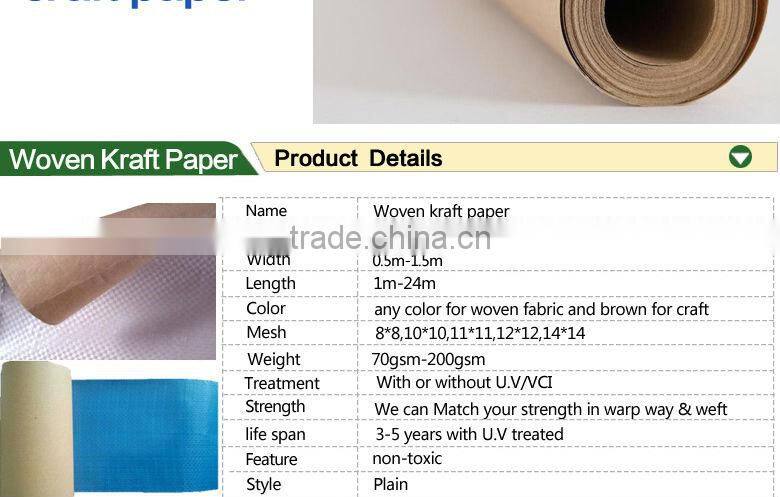 Kraft paper laminated with pe woven fabric for packing