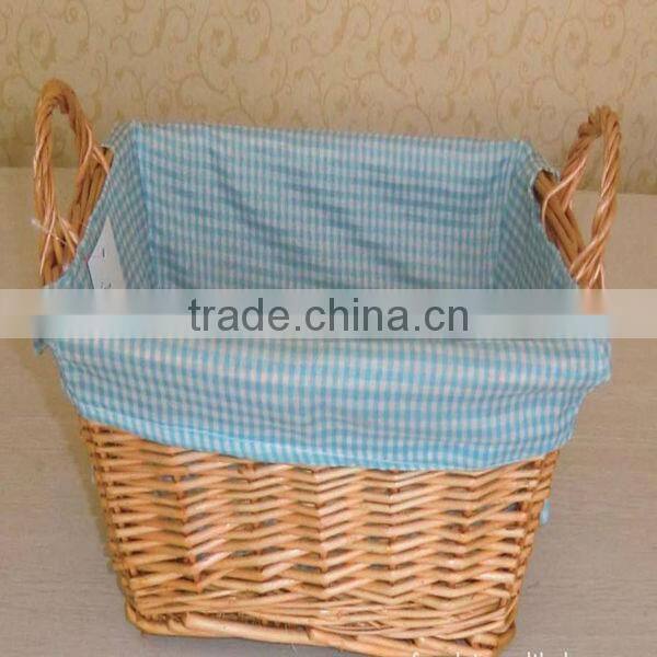 White Handcraft wicker/willow kitchen cabinet basket