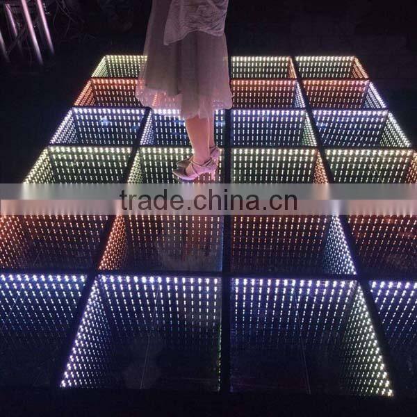 2017 illuminated rgb color changing 3D mirror dance floors
