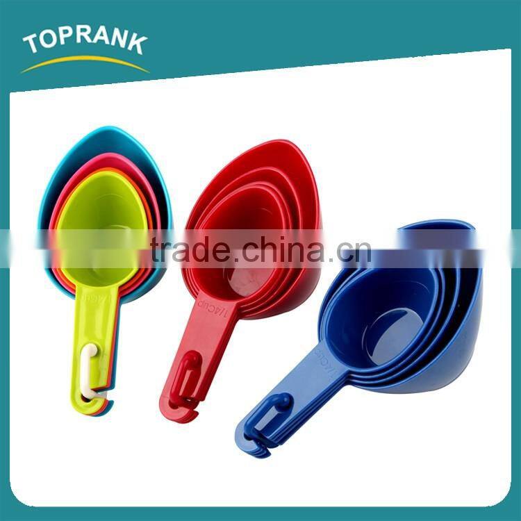 Toprank Colorful 4Pcs Measuring Cups and Spoons Set Plastic Measuring Tea Coffee Spoons In Various Sizes Measuring Scoop Set