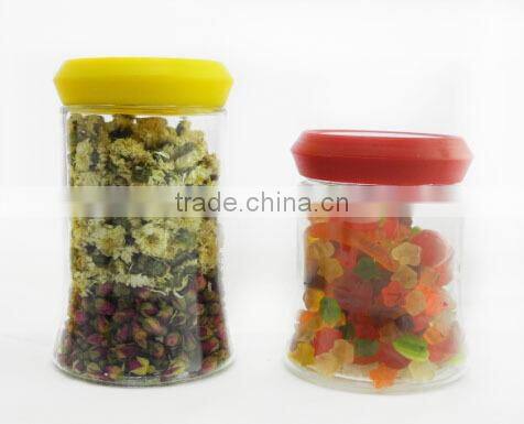 700-1600ml zibo big bottom clear cylinder glass jar with lids for storage food