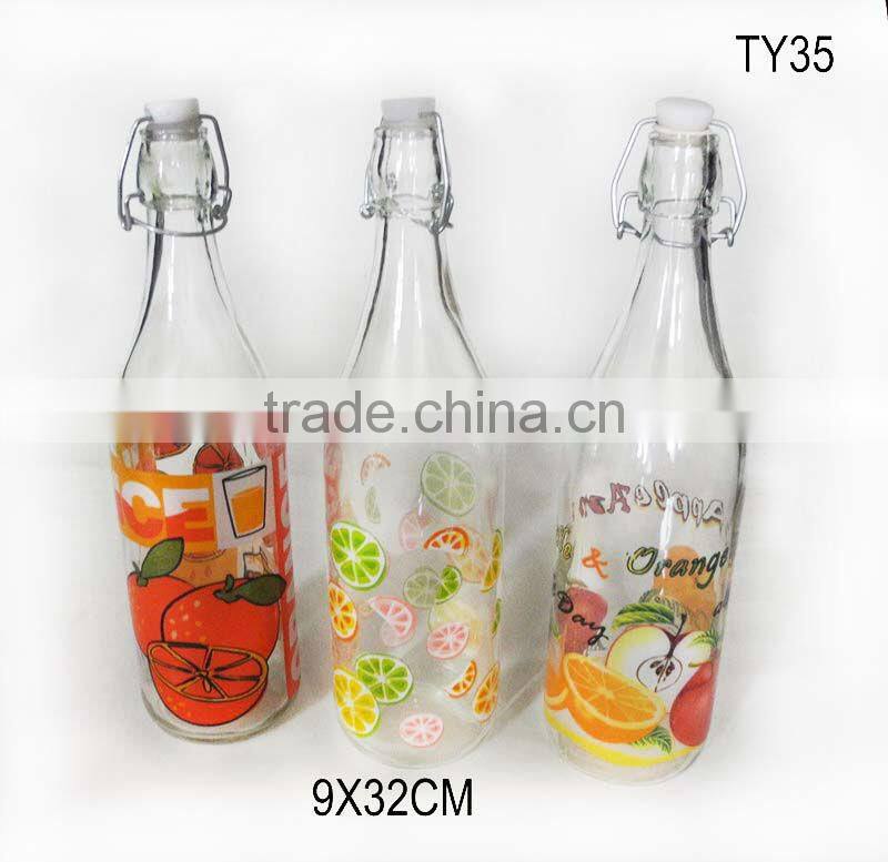 2017 China Manufacturer 1 Liter Glass Fruit Juice Bottle