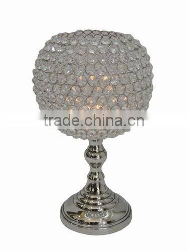 gold plated centerpiece crystal ball table decor candle holder