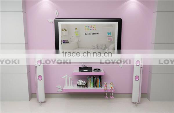 home diy modern wooden decorative TV wall shelf