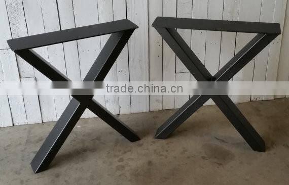 UK hot-selling solid wooden coffee table metal iron X shape leg