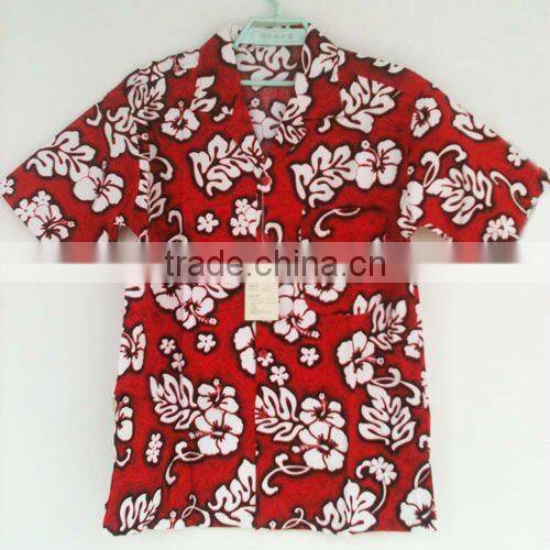 100% cotton men's designed promotional hawaiian shirts