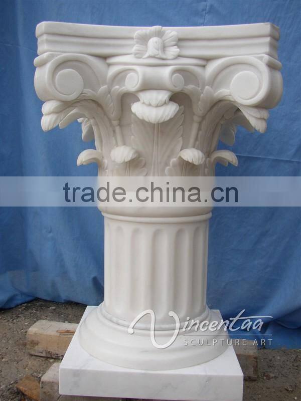 white square natural stone pedestal columns interior decoration