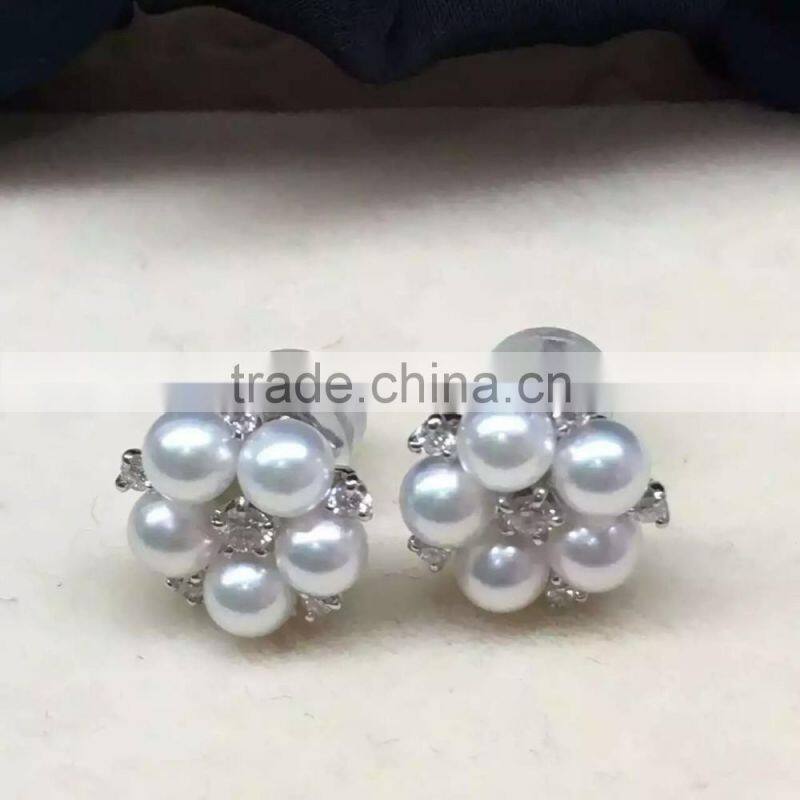 5-5.5mm white Akoya pearls of latest earring designs