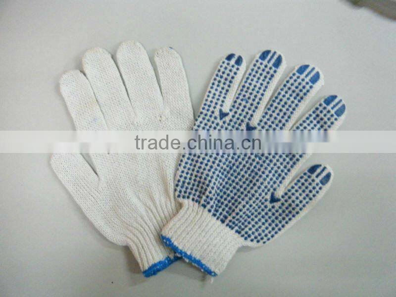 pvc dotted cotton glove