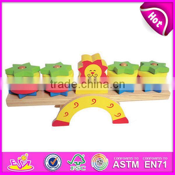 2015 New and popular Wooden balance baby toy,Colorful baby wooden educational toy,Funny play wooden balance game toy W11F001