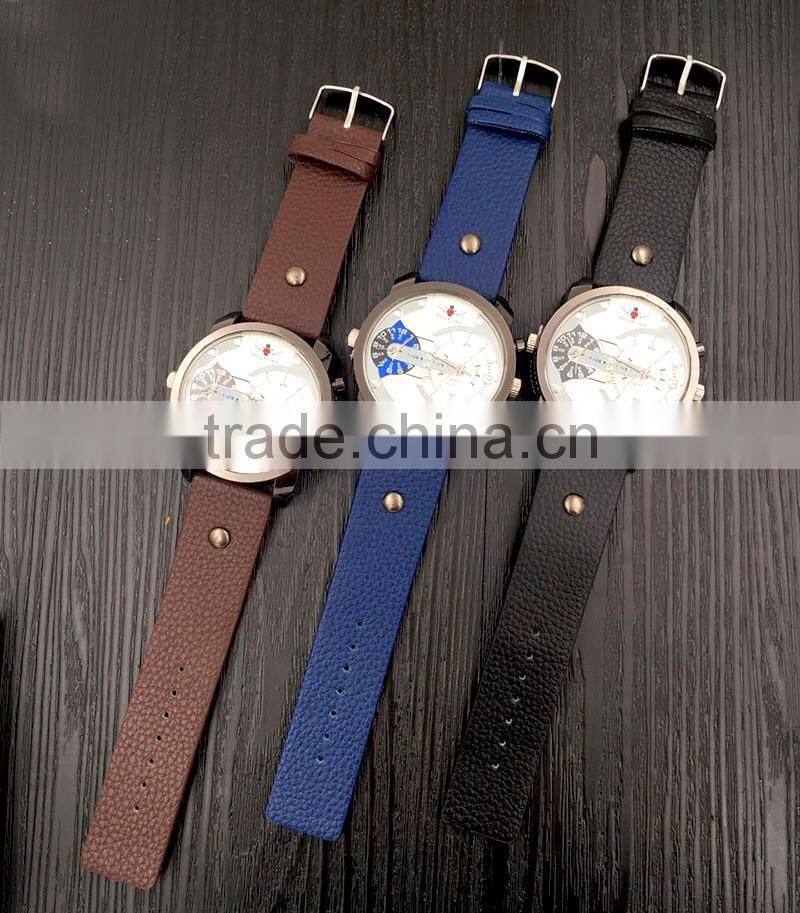 wholesale factory price two dials business watch classical high quality men's quartz watch