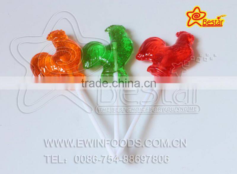 Fruity Flavor Rooster Sweet Hard Lollipop