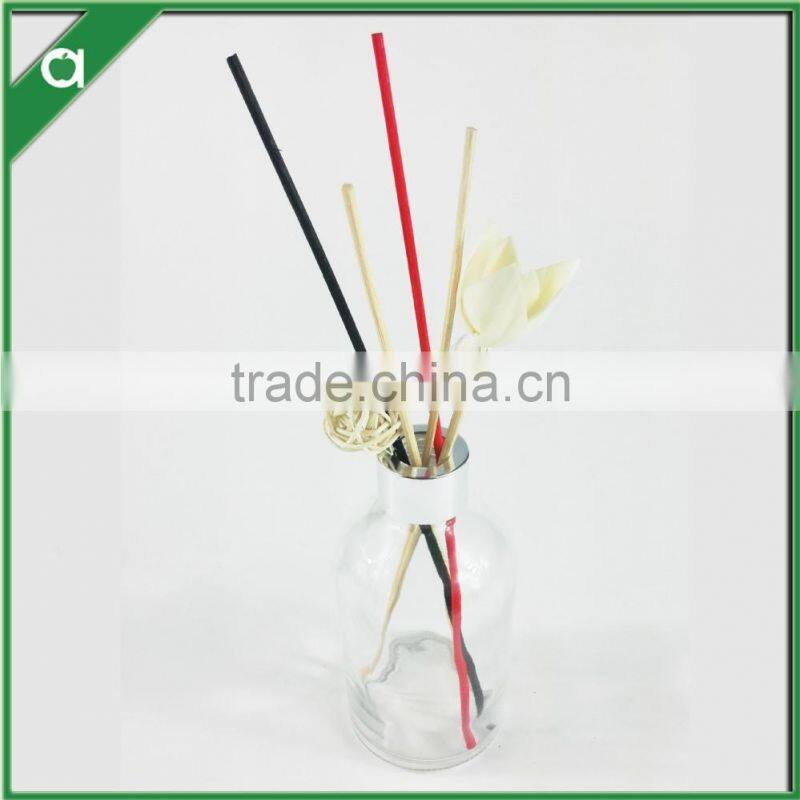 Circular glass bottle for 150ml reed diffuser with aluminium crown cap