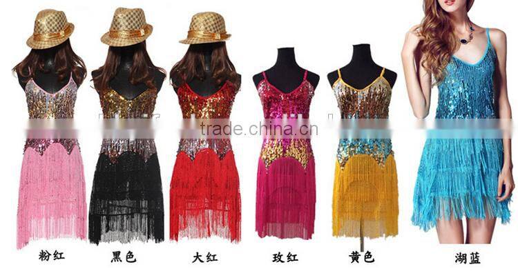 STELISY 2015 women elegant colorful sequin covered Latin dance costumes