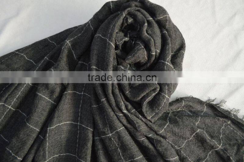 Fashion hot popular ladies mens 100%viscose tartan checked plaid scarf for Fall winter