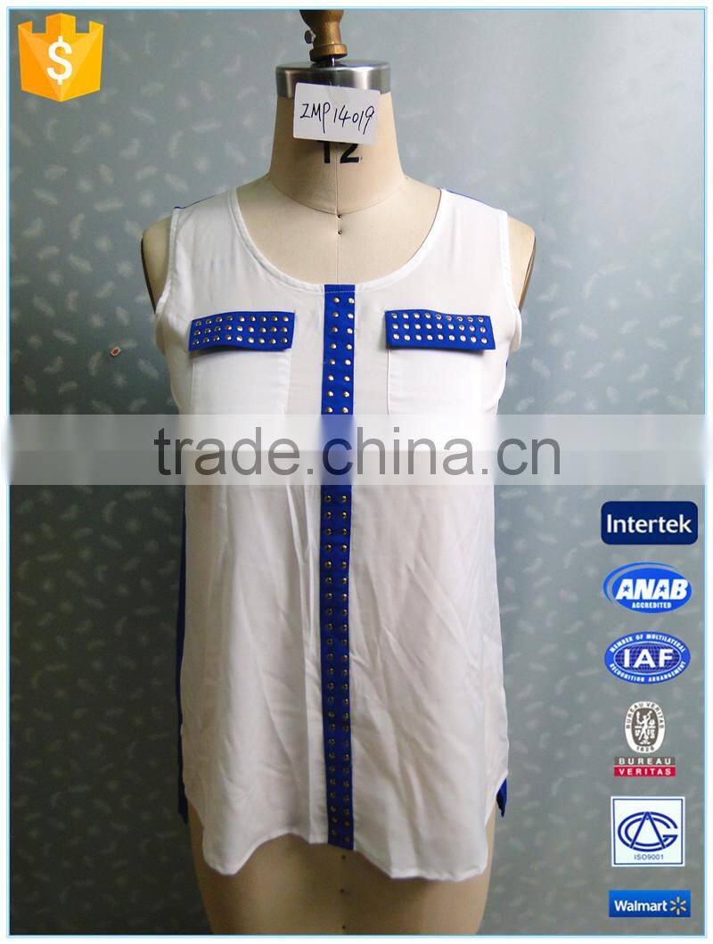 Summer Casual Short Front Long Back Ladies Tops And Blouses 2015