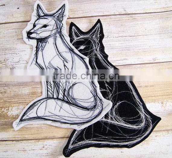 Custom high quality embroidered Cat demon, fox demonpatch for clothes embroidery patch made in china choose size/color