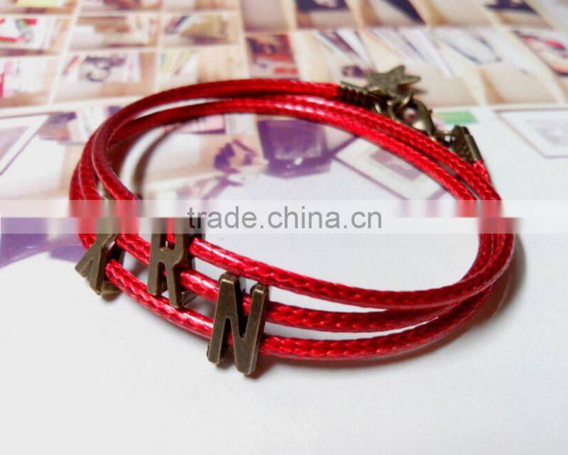 cutom logo tag leather bracelet personalized logo charm leather bracelet unisex leather bracelet bangle