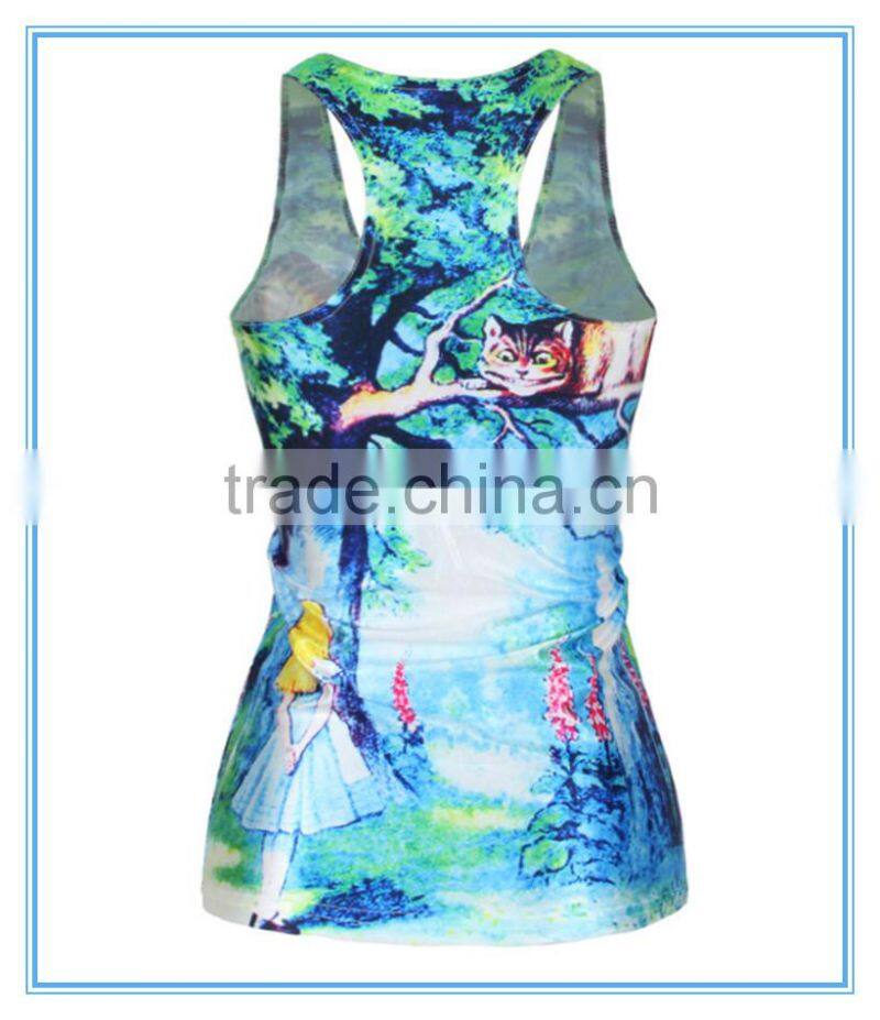 Women tank top stringer tank top sublimation printing