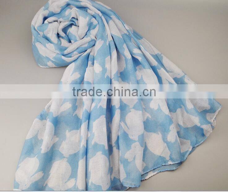 new whoelsale retail girls ladies lovely animal rabbit printed scarf