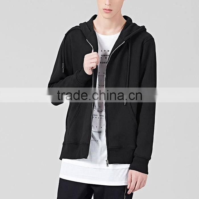 Simple comfortable black plain 80% cotton 20% polyester hoodies