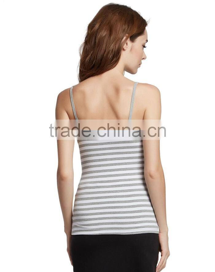 Plain gray stripe stringer tank top custom