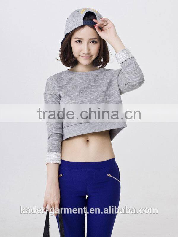 Custom Womens Long Sleeve Sweatshirt, Ladies Crop Top, Crewneck Sweatshirt