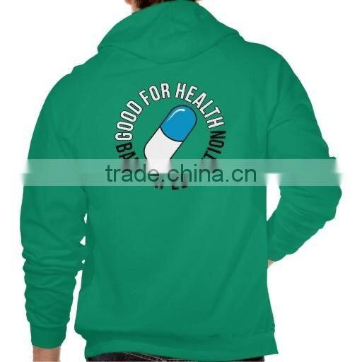 China factory custom printing 100% cotton long zipper hoodie