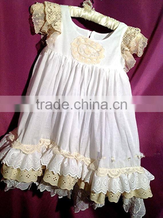 Long Sleeved Vintage Lace Trimmed Tea Length Dress Gown Girls Christmas Satin Nightgown