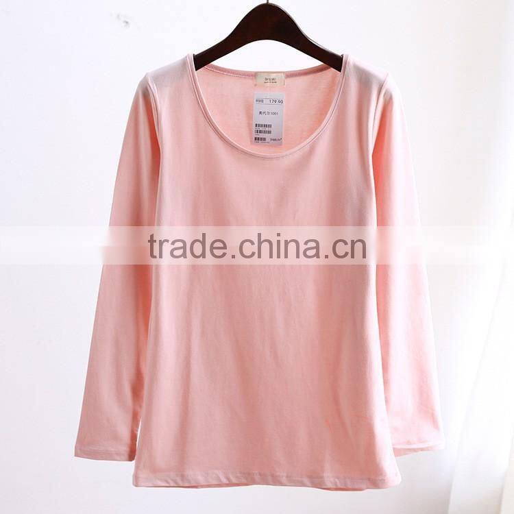 made in china! custom made ladies elastic bottom shirt ,women base shirt