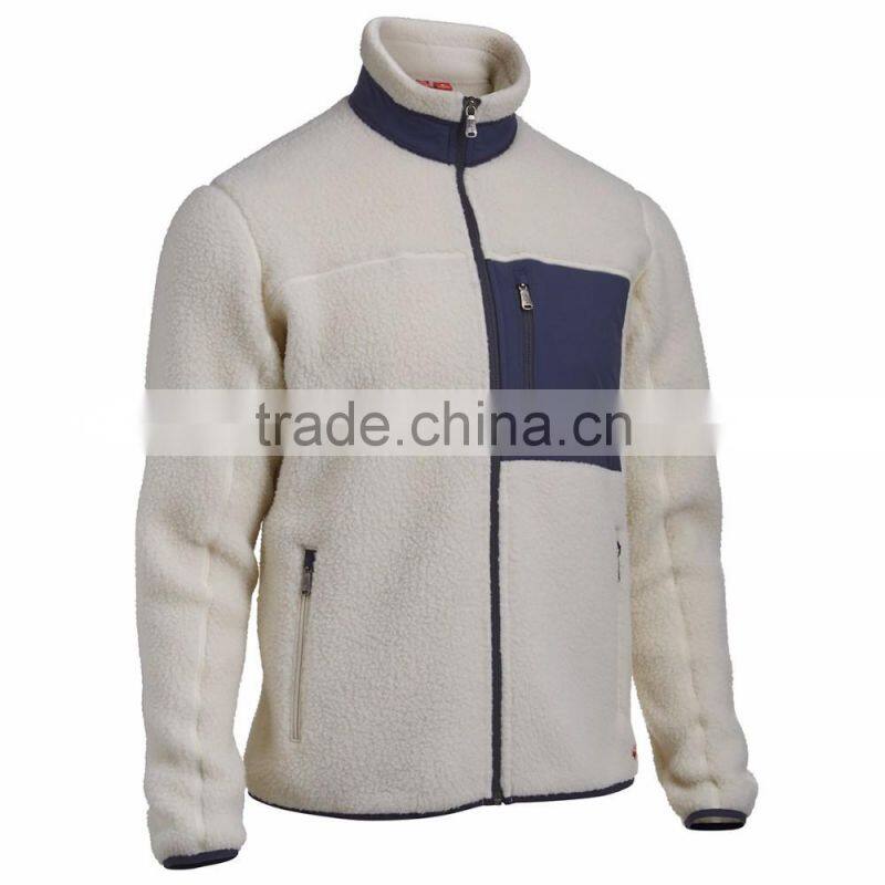 warm winter men's high quality sheep fleece jacket