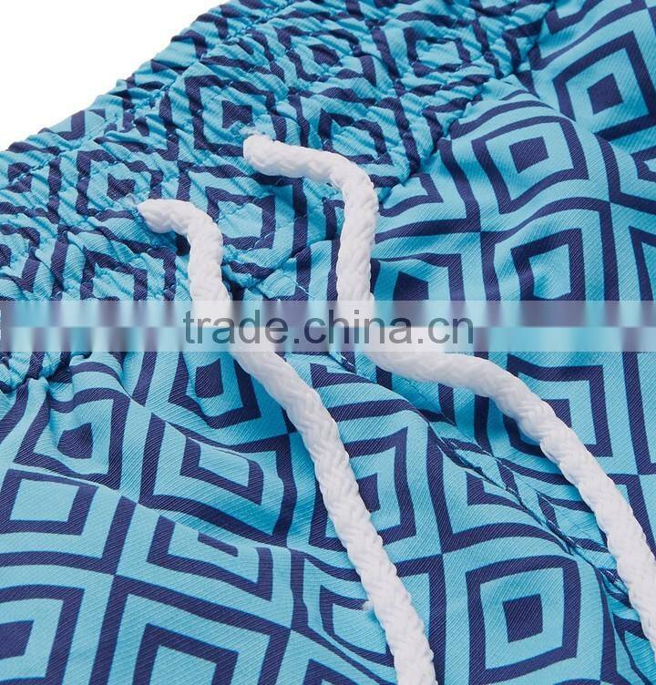 Hot Sale Soft Breathable mens swimming Boxer Short Mid-Length Printed Swim Shorts