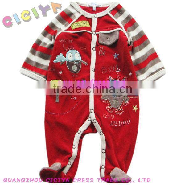 Cool baby boy's romper velvet winter design romper for small adult baby