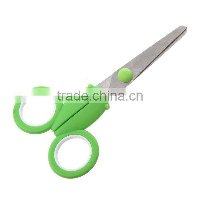 Home Office Green Stainless Steel ABS Students Children Safety Scissors