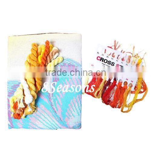 Lowest Prices Multicolor Flower Pattern Square Throw Pillow Cotton Cross Stitch