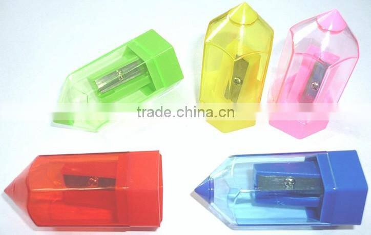 unique rocket shaped plastic pencil sharpener with high qulity