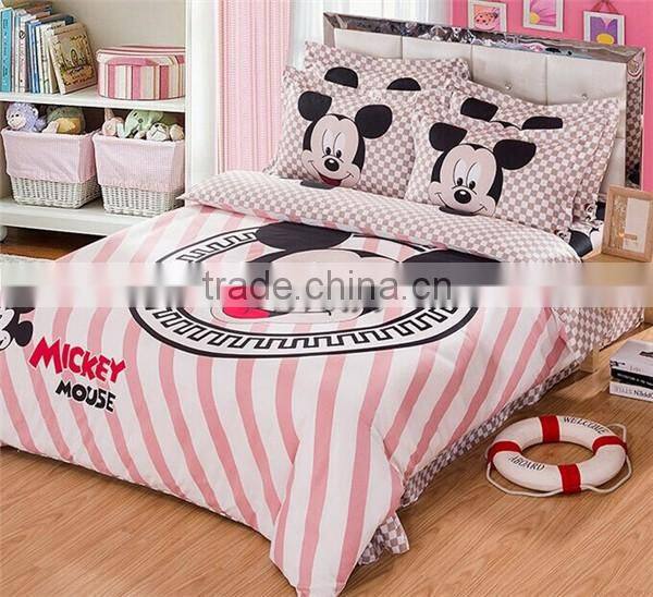 Wholesale Mickey Mouse bedding set for kids Mickey Minnie bedding set of 3pcs for single beds