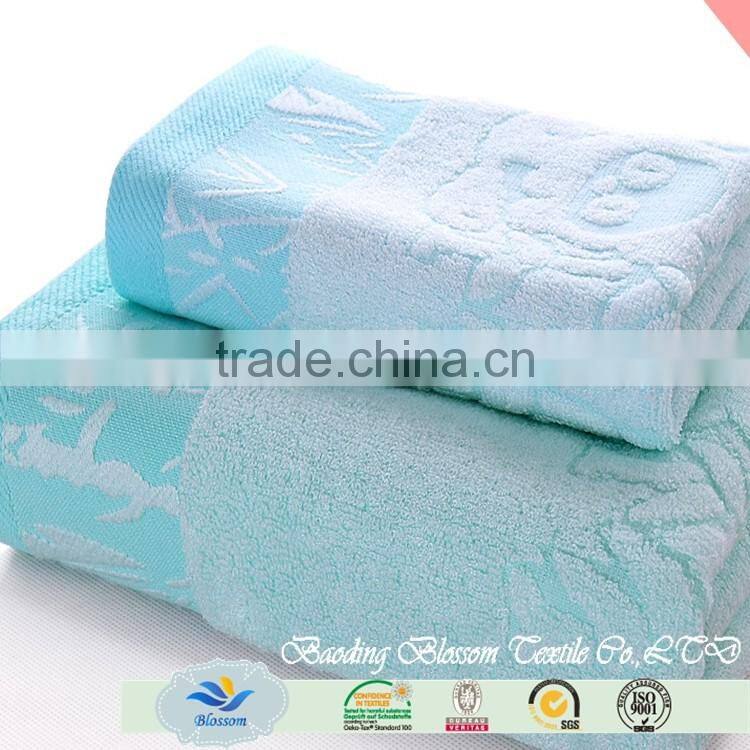 China factory hot sales eco-friendly jacquard 100% bamboo fiber towel set