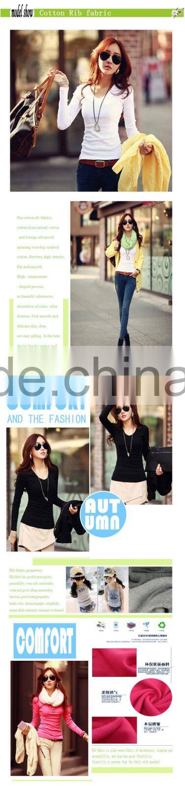 2015 Fashion cotton knit rib fabric for Top quality