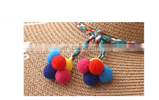 Parrel Truck Parent-Offspring Straw Hat Large Eaves Sunscreen Beach Hat