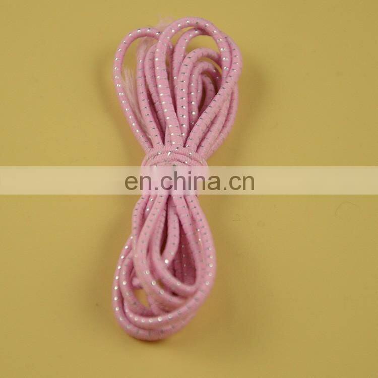 stock 2mm round elastic cord with shiny silver