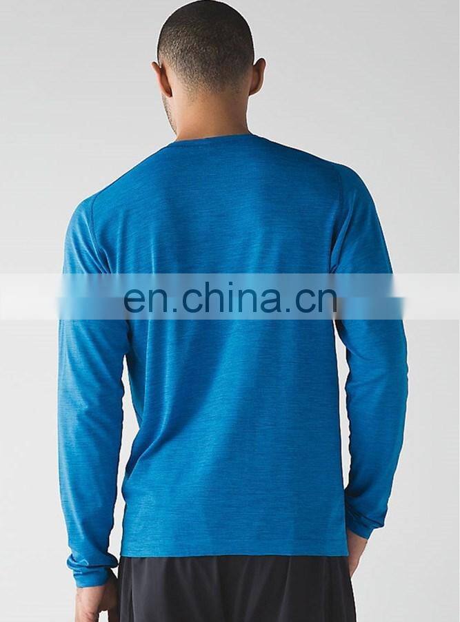 China wholesale men's 100% polyester collar quick dry long sleeve sports shirt