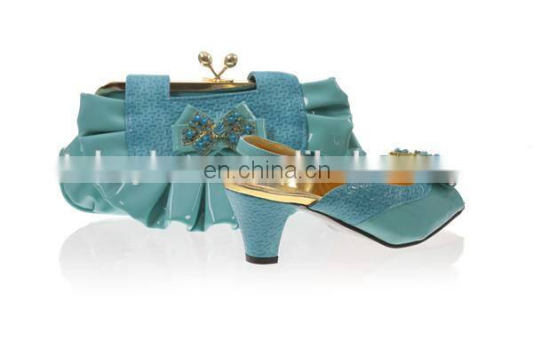 Italy style design shoes matching bags in turkey blue