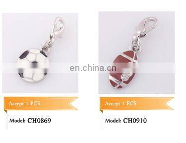 Custom Charm Beads Silver Tone Black Enamel Dog Paw Beads