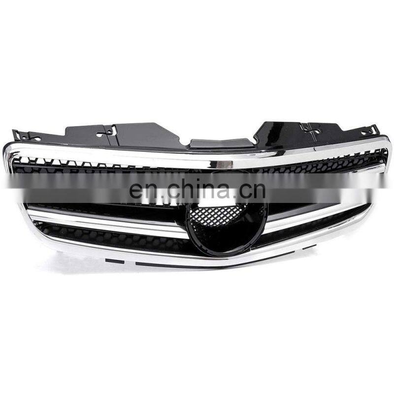 2 Fin black Front Grill Grille 03-07 for Mercedes Benz SL Class R230 W230 SL500 SL550 SL600