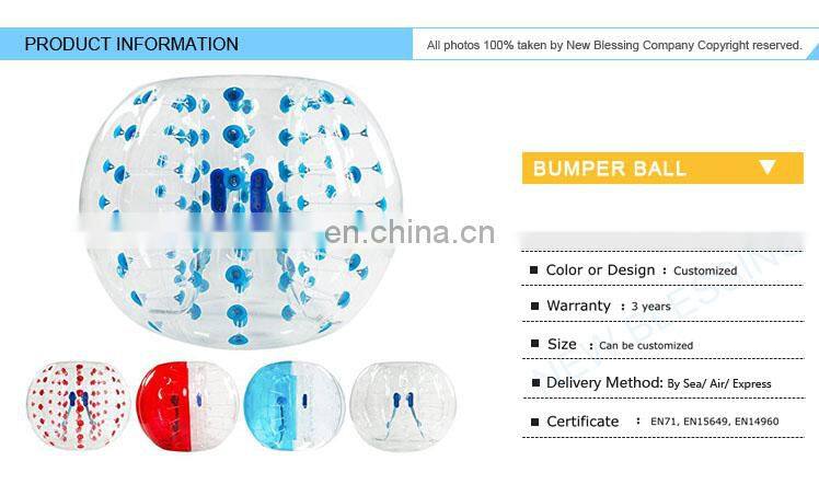 Promotion 0.8MM PVC/TPU Inflatable bumper bubble soccer ball for football sport games